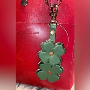 Portland Leather Four-Leaf Clover Bag Flair Bag Charm - NEW